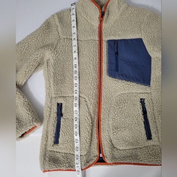 Eddie Bauer Cream Colored Rangefinder Full Zip Up Sherpa Jacket - Picture 4 of 11